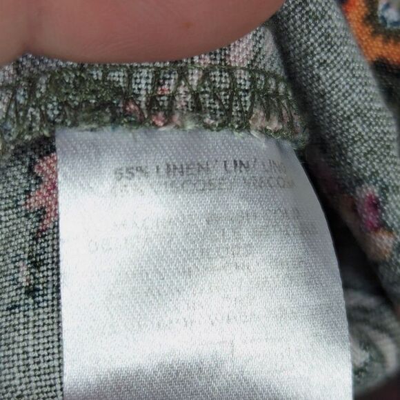 LOFT Summery Boho Cottage Floral Linen-Blend Halter Tank in Fresh Thyme Size XS - Picture 7 of 8